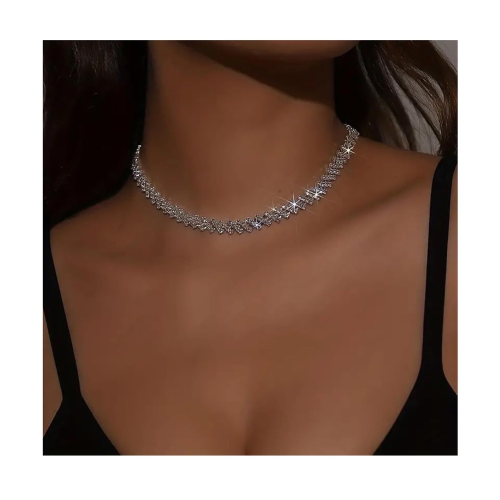 Elegant Silver Choker Necklace